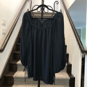 Banana Republic navy blue sheer shirt